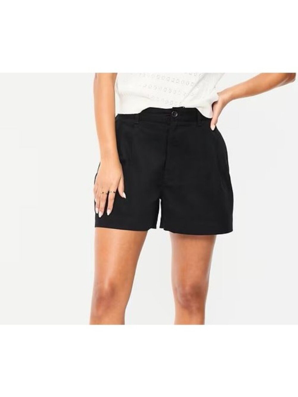 NWT Old Navy Black Chino Everyday Shorts Women Size 6 Preppy CAsual